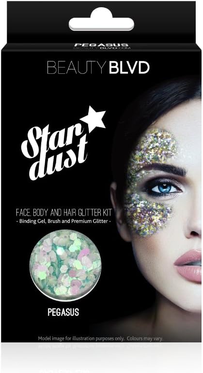 Stardust, Cruelty Free Face, Body and Hair Glitter Kit โ Pegasus