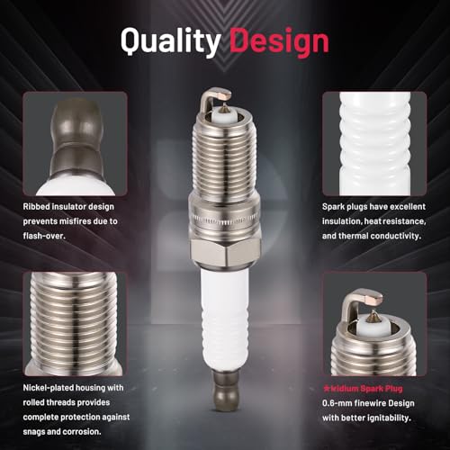 Image of BDFHYK 4024189078 Iridium Spark Plugs Compatible with 99-09 Silverado 1500 4.8L V8, 99-11 2013 Silverado 1500 5.3L V8, 2006 Silverado 1500 6.0L V8, 09-12 Silverado 1500 6.2L V8, Set of 8