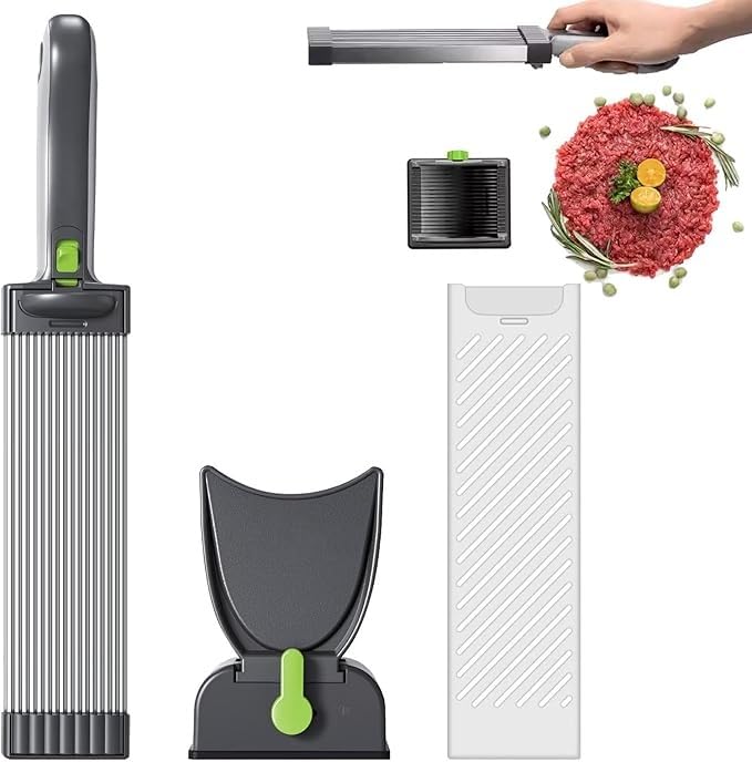 Flygon Meat Slicer for Fresh Raw Meat, Thickness Adjustable 2 or 4 mm, 17 in 1 Stainless Steel Cleaver Kitchen Knife, Manual Meat Cutter for Beef Pork Salmon, Not Suit for Frozen or Deil Meat-image-10