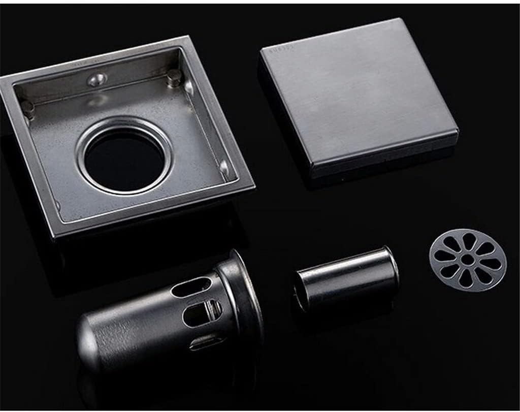 Tile Insert Square Floor Waste Grates Bathroom Shower Drain 150 x 150MM or 110 X 110MM,304 Stainless Steel(150X150 MM)