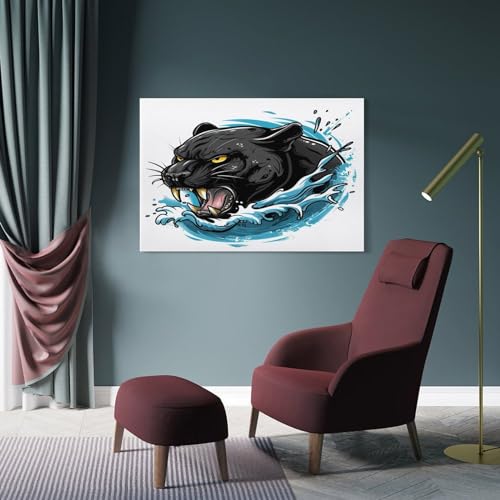 Toile léopard 60x90 cm pour décoration murale de chambre et salle de bain