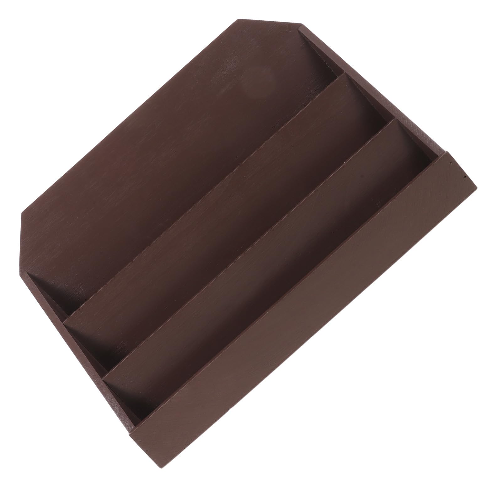 Zerodeko Espositore da Tavolo in Legno per Carte e Cartoline Design a 3 Ripiani Robusto e Compatto per Casa e Ufficio