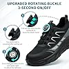 RASEARY Safety Trainers Men Womens Lightweight Steel Toe Cap Non Slip Work Safety Shoes Puncture Proof Work Trainers Breathable Industrial Work Shoes with Swivel Buckle Shoelaces, Black UK 6 #4