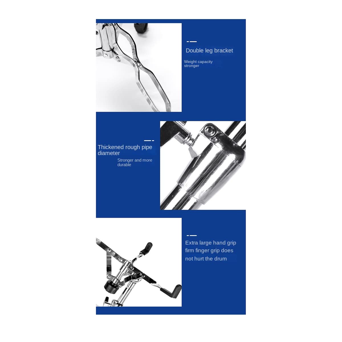 Srutueo Snare Drum Stand,Concert Snare Drum Stands Adjustable Snare Stand Double Braced for 8inch-14inch Drums,Steel Tongue Drum, 500280774