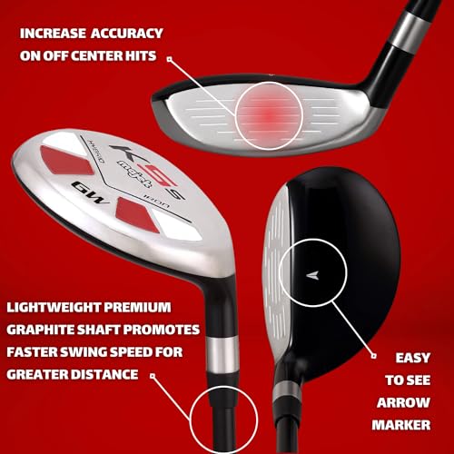 Majek Golf #GW Hybrid 52 Degree Hybrid Iron Wedge Lady Flex Graphite Right Handed Tall Plus 1 Inch Over Standard Ladies Length Club Perfect for Long Golf Shots