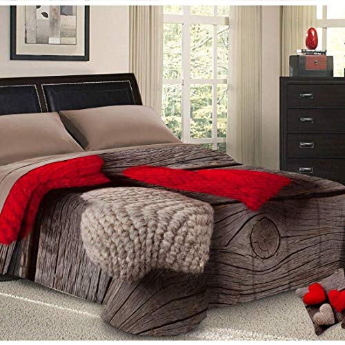 PETTI Artigiani Italiani - Trapunta Matrimoniale Invernale, Piumone Matrimoniale, Trapunta Double Face Tinta Unita e Stampa Digitale Cuore, Made in Italy