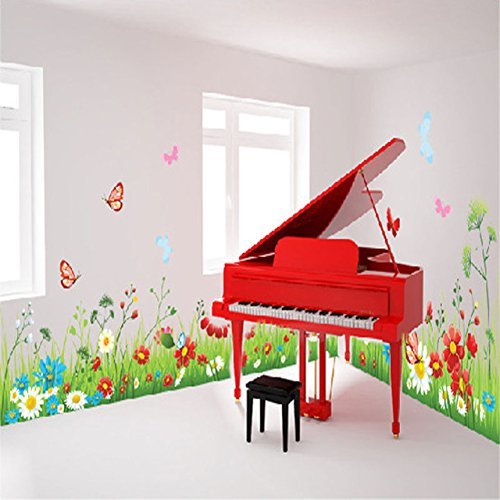 Buy Generic Flower And Butterflies Wall Sticker Baseboard Stickers DIY