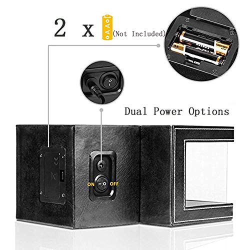 single watch winder for automatic watches super quiet in wood shell and black leathercarbon fiber leather japanese motor