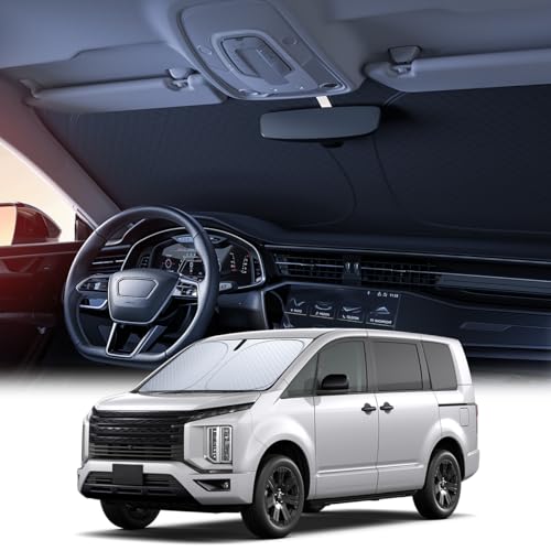 【6層断熱素材】 Lamicall 三菱 デリカ D:5 車 フロントガラス サンシェード : 車サンシェード 日除け 車 クルマ フロントサンシェード 車用 フロントガラス サンシェード 折り畳み式 カーシェード カー用品 遮光 uvカット 紫外線遮蔽 さんしえーど 擦り傷防止 断熱素材 暑さ対策 頑丈 収納ポーチ付き