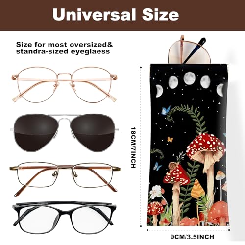 Image of Anikathy 2Pcs Sunglass Eyeglass Glasses Case Soft PU Leather with Cleaning Cloth Cute Glasses Pouch Bag for Men Women Girs
