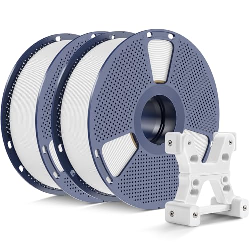 PETG Filament 1.75mm 2025 Upgrade Spool Compatible with Bambulab Refill Filament, 2kg(4.4lbs) SUNLU PETG 3D Printer Filament, 1.75mm Dimensional Accuracy +/- 0.02mm, White+White Bundle A-pet