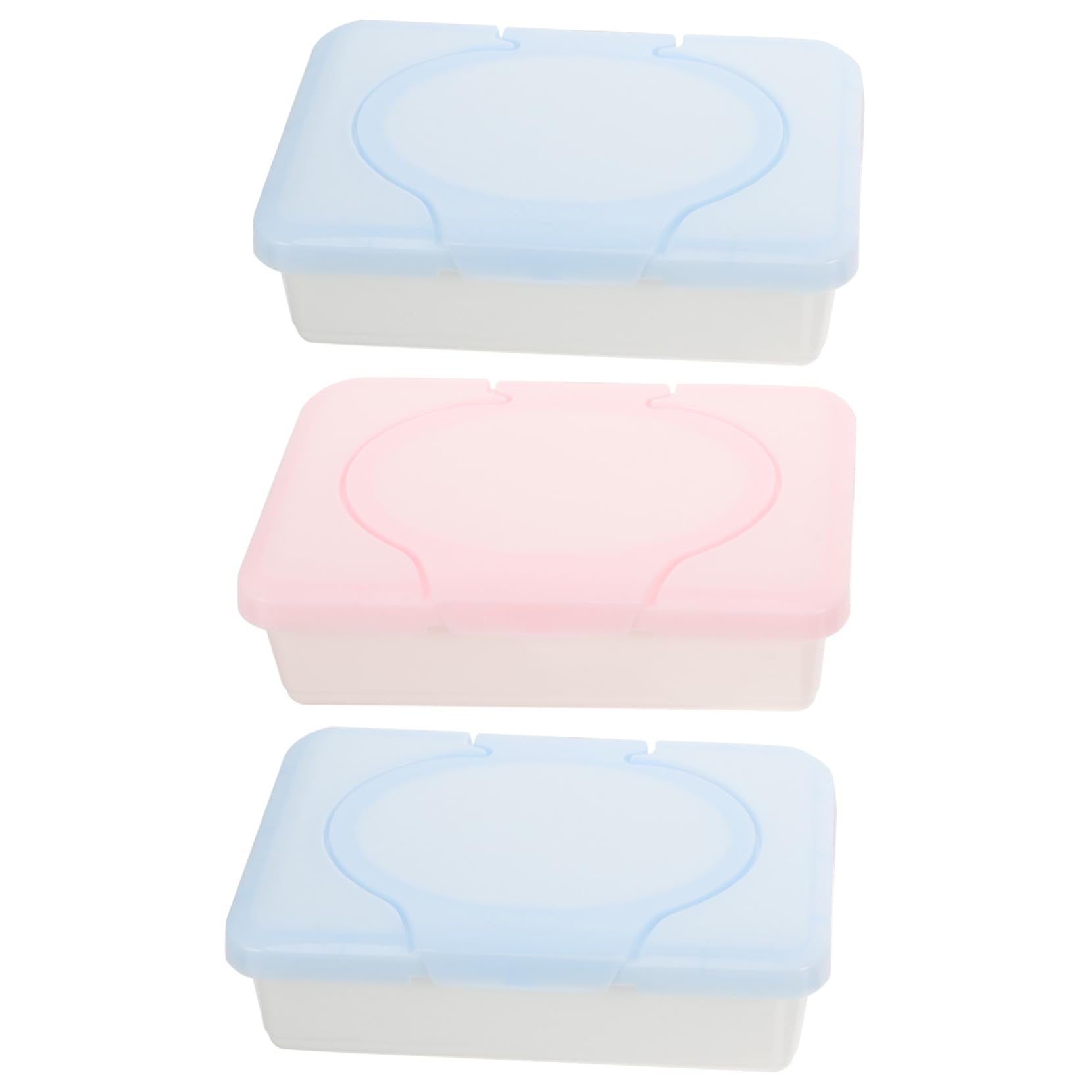 PRETYZOOM 3pcs Reusable Wipes Dispenser Box Pp Material Modern Style Portable for Bathroom Travel Color