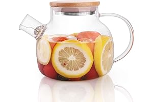 CnGlass Teapot with Removable Filter Spout, 20.3 oz Glass Teapot Stovetop Safe-...
