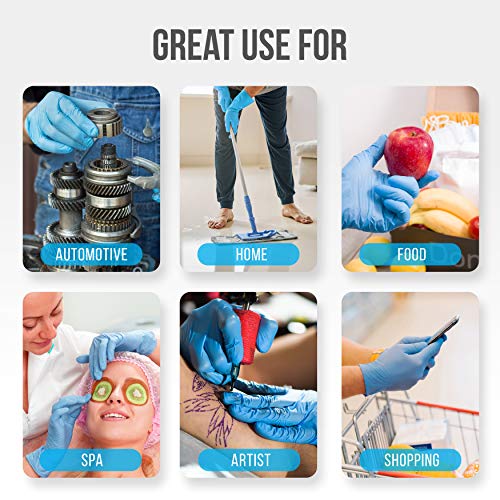 Image of SereneLife Pack Of 500 Soft Industrial Gloves, Medium Nitrile and Vinyl Gloves, Powder-Free, Non-Sterile, Textured Grip, Ideal for Cleaning, Food Service, Automotive, Household Work
