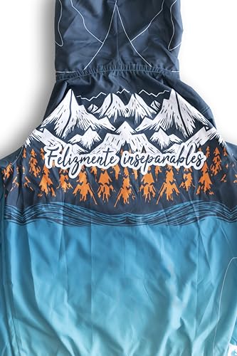 LEGENDARIOS Men’s Power Couples Windbreaker Jacket – Lightweight Hooded Coat with Inspirational Design, Blue Gradient2