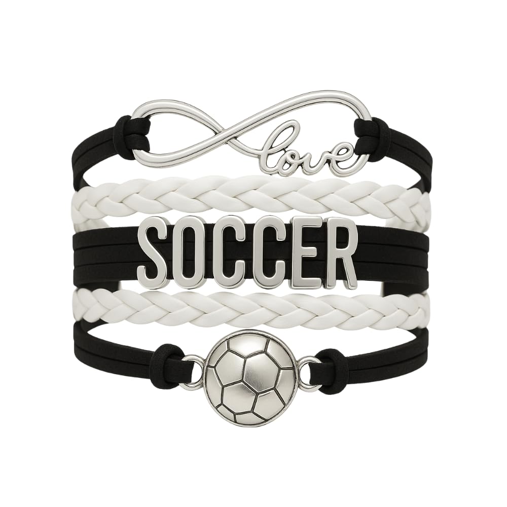Sportybella - Soccer Charm Bracelet, Adjustable Bracelet Gift for Players and the Team