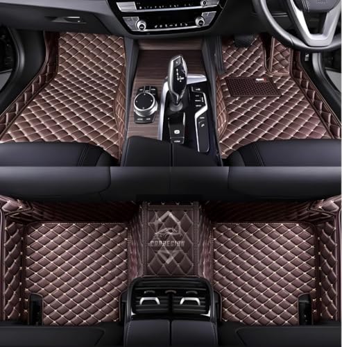 Image of 7D Premium Leatherette Car Foot Mat for Ford Endeavour Model (2017-2024)| Imparts Luxurious & Elegant Look | 100% Waterproof and Dust Proof | Custom Fitted Car Floor Tray Mat - Coffee