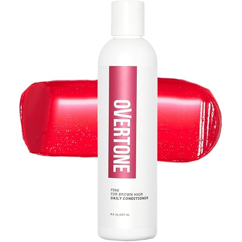 Overtone Daily Color Depositing Conditioner - 8oz Temporary Coloring Conditioner w/Shea Butter & Coconut Oil - Refresh Color & Prevent Fading - Vegan & Cruelty-Free, Pink for Brown is Rapsberry Pink