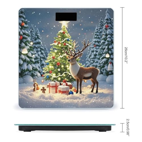 Báscula digital para baño con diseño Navidad y reno miniatura 2