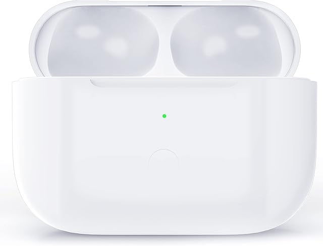 Wireless Charging Case Replacement Compatible for Air Pod Pro Charging Case, Support Wired & Wireless Charging, 660 mAh Built-in Battery, with Bluetooth Pairing Sync Button (White)