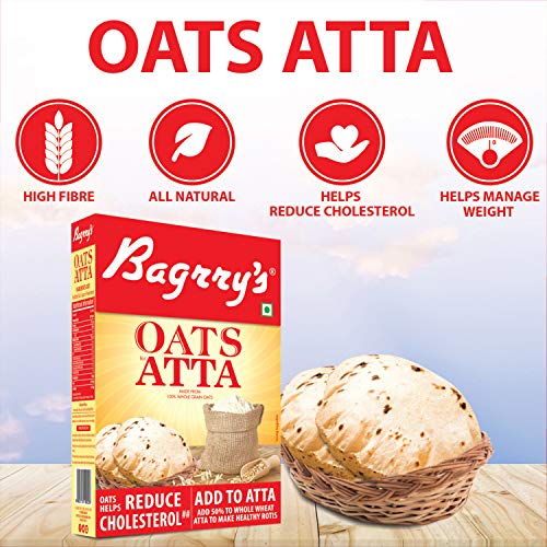 Image of Bagrry's Oats Atta 500gm Box | High in Protein & Fibre | Helps Manage Weight & Reduce Cholesterol | Non GMO | Healthy Oats Atta |100% Whole Grain Oats Atta (Pack of 2)