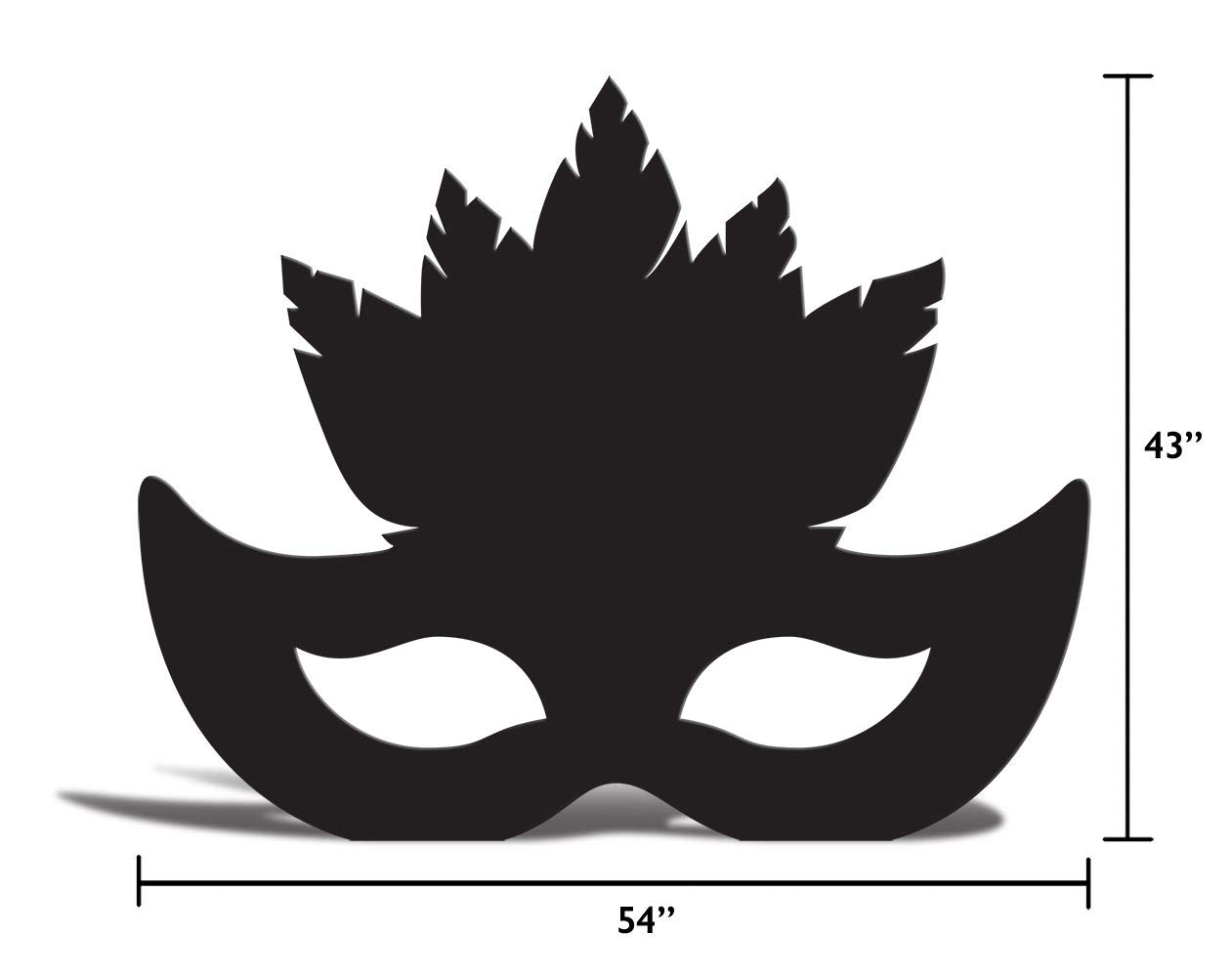 Black Feather Mask Cardboard Standup Party Decoration