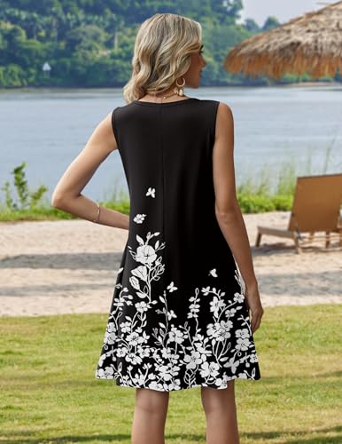 Image of Zeagoo Womens Summer Dress 2026 Sleeveless Casual A-Line Tshirt Sundresses