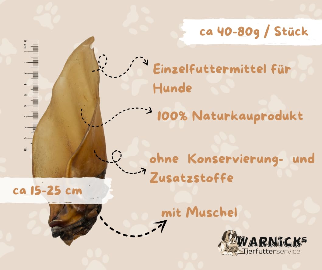 Warnick Bovins Oreilles Avec Coquillage XXL Aliments Pour Animaux
