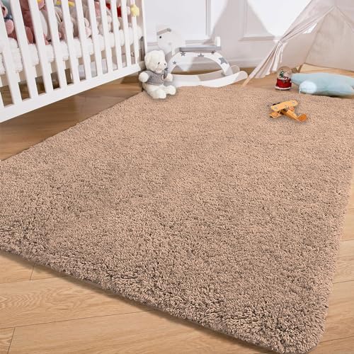 Image of LUXE HOME INTERNATIONAL Microfibre Carpet Super Soft Anti Slip Vegas Rectangular Rugs for Bedroom,Livingroom(Rust,3X5 Feet)