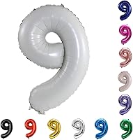 Vista 43 de YPSelected Globo de aluminio grande de 32 pulgadas con número de helio, cumpleaños, boda, fiesta, 0-9 (azul bebé, 2)