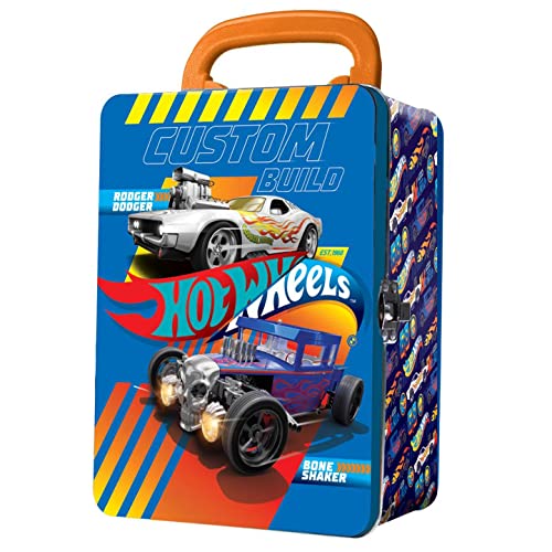 Hot Wheels Caja de Transporte de Metal para Coches a Escala 1:64 I 18 vehículos Almacenamiento y Organizador I Regalo para coleccionistas y niños a Partir de 3 años (Coches no incluidos)
