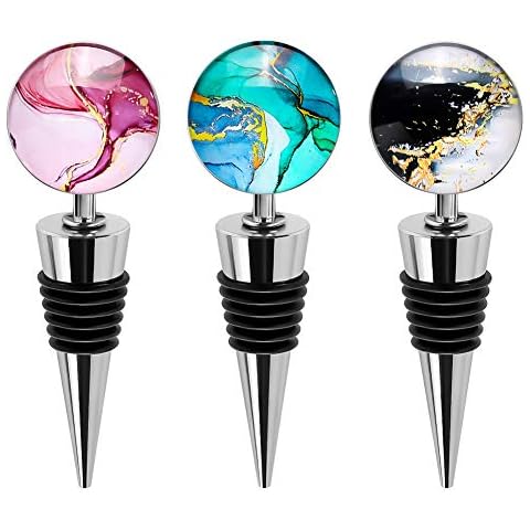 Soleebee Decorative Wine Stoppers with Art Glass (3 Pack) Cover