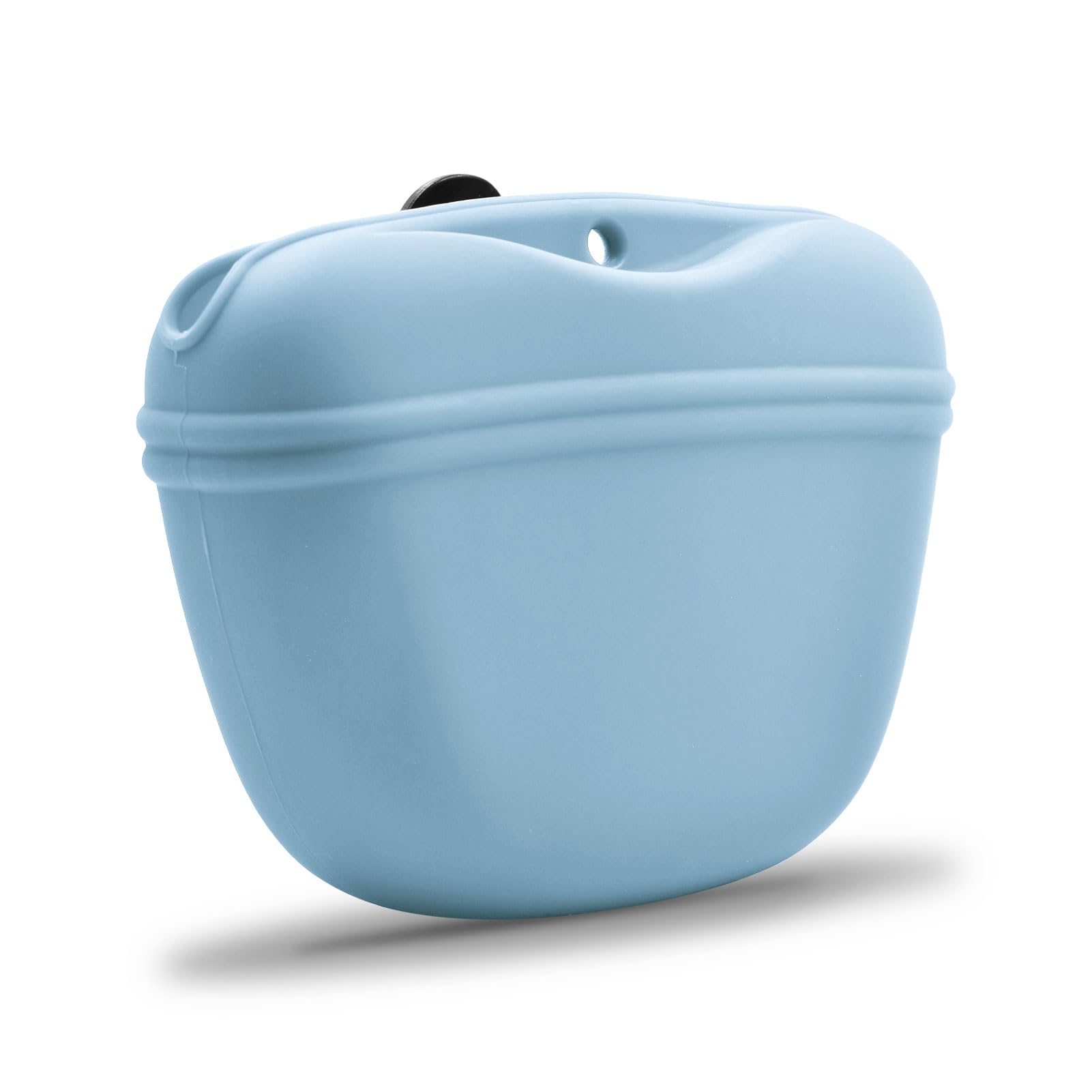 AUDWUD - Bolsa de silicona para golosinas para perros - Contenedor de entrenamiento portátil con clip - Práctico cierre de hebilla magnética y clip de cintura - Sin BPA