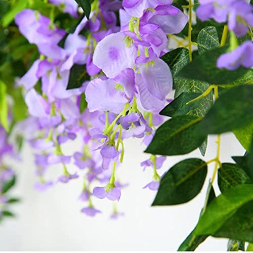 Clong 5Pack Wisteria Garland Flower Garland Artificial Flowers Wisteria Vines Fake Ivy Flowers Total 33Ft (Purple) #TOP5