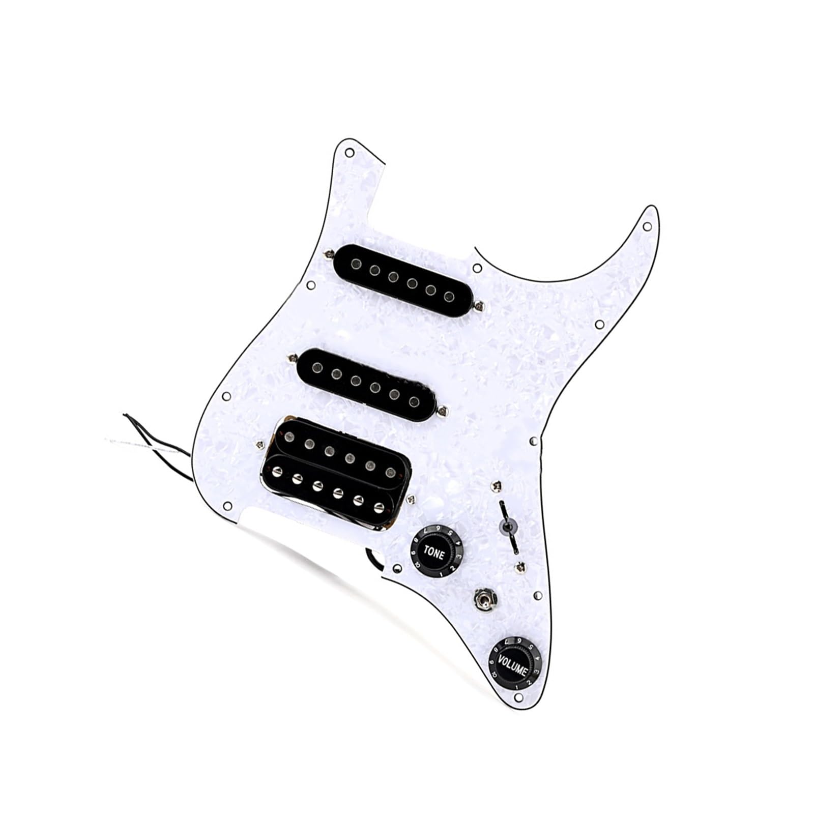 Plaque guitare SSH perle blanche boutons de contrôle et micros premium 3 plis - 4