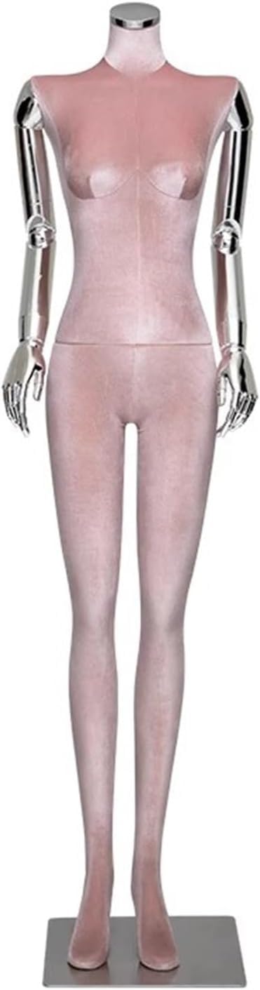 CONGRUI A Standing Human Retail Mannequins With A Height Of 66.92 Inches Velvet Torso Detachable And Rotatable Mannequin(Pink)
