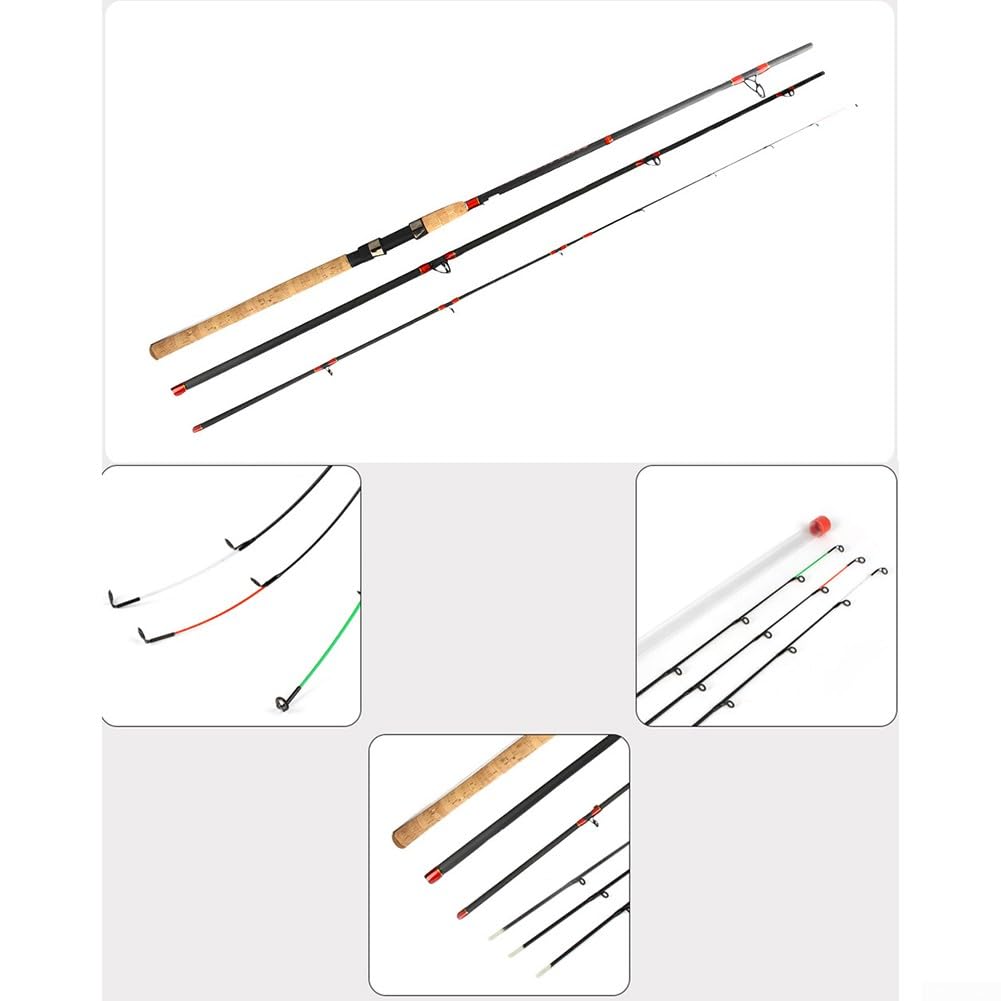 Cañas de pescar alimentadoras portátiles con punta superior de fibra de vidrio para escenarios de pesca