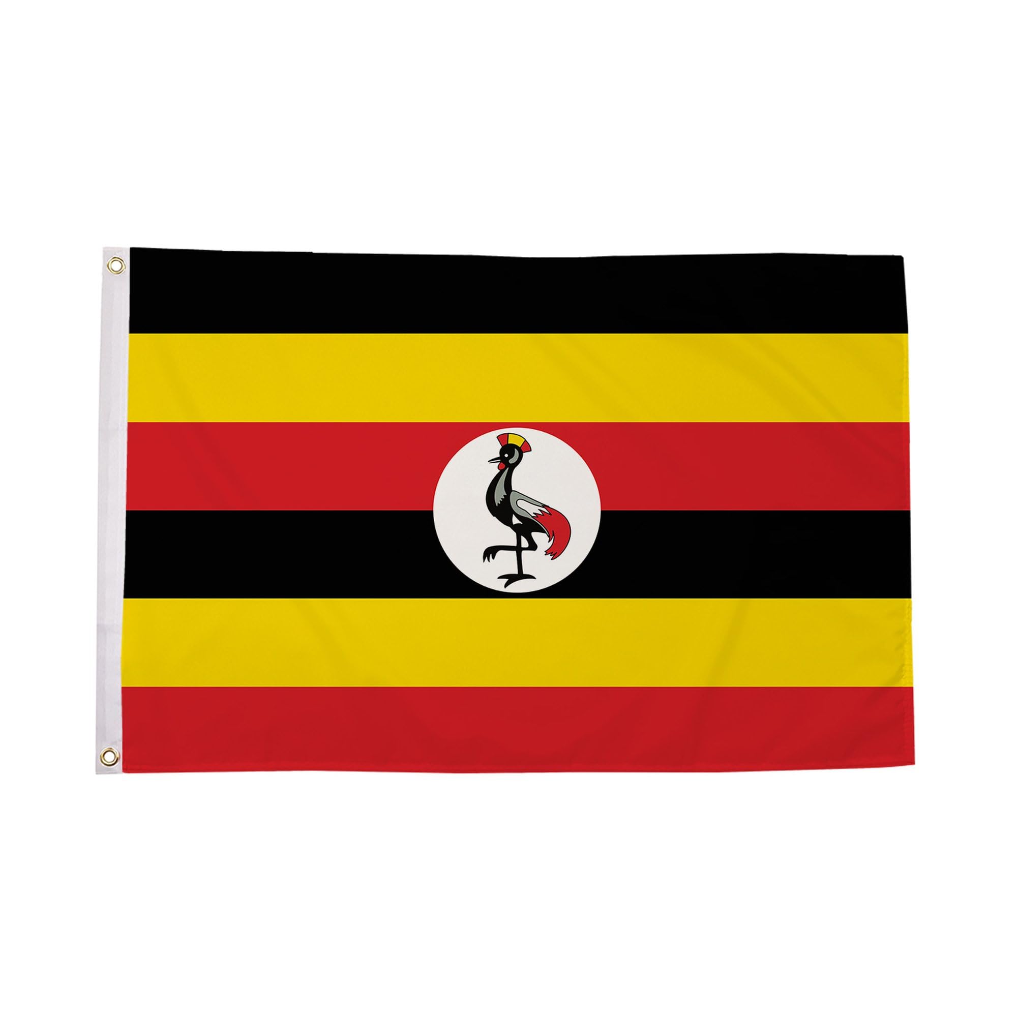Flagtex Uganda Large Flag 8ft x 5ft Premium African National Flag Black Yellow Red Stripes Crested Crane Fade Resistant Polyester Double Stitched Reinforced 240cm x 150cm Outdoor Banner Display โ image 1