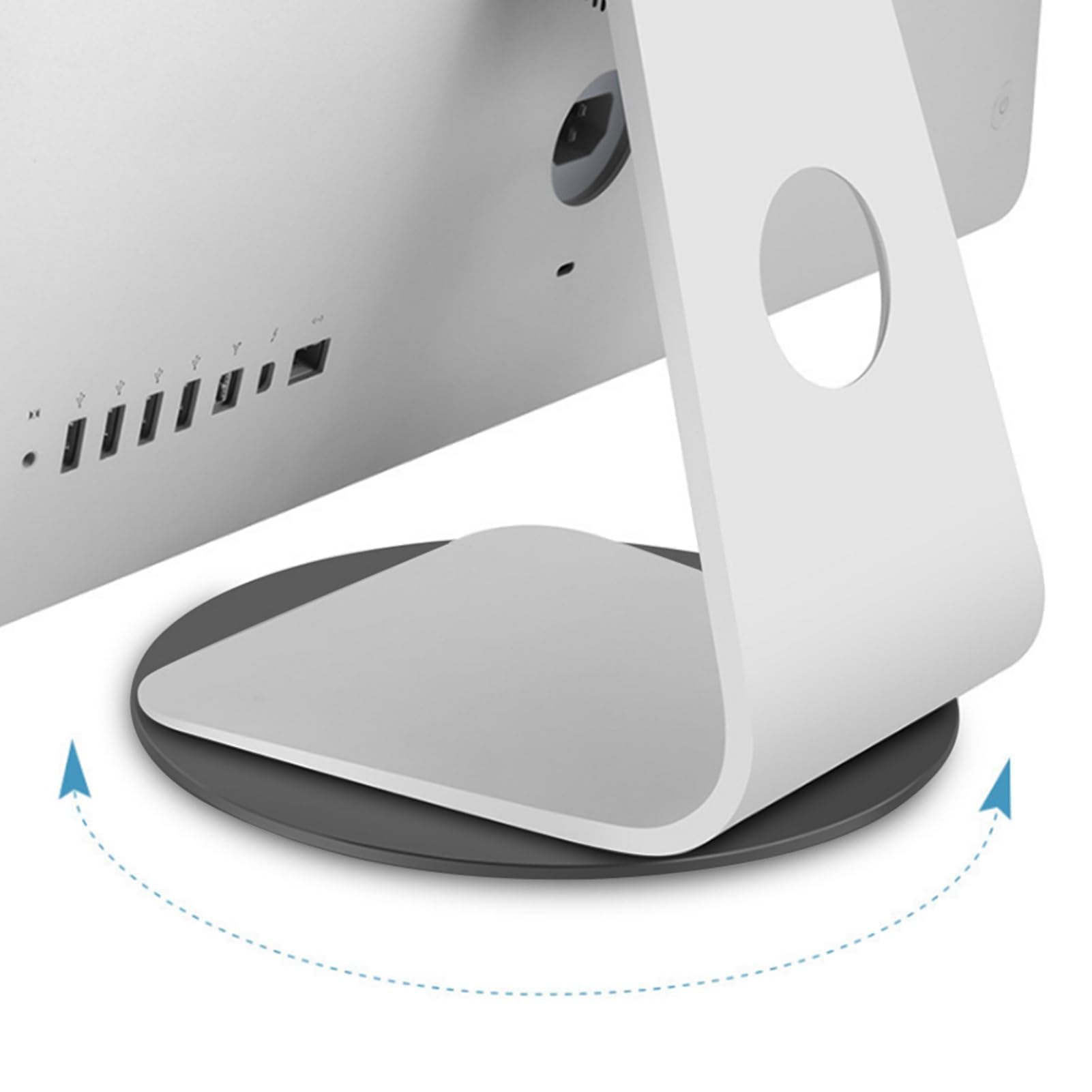 Garosa Support Rotatif pour Moniteur, Support Pivotant 360°, Alliage Aluminium Gris Mat for Bureau
