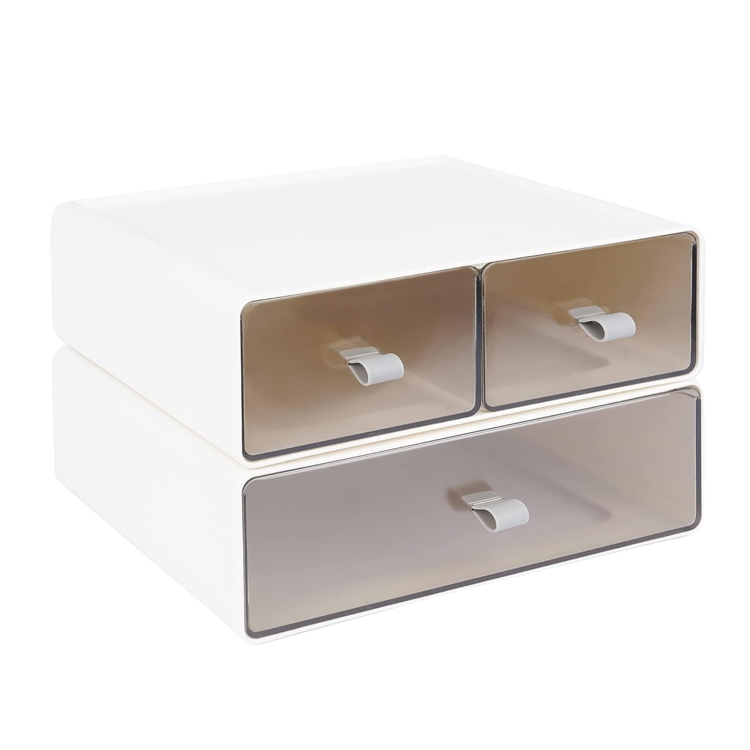 Eono Multipurpose Plastic Stackable Storage Box Drawer For Office Stationery Desktop Accessories Organizer (Set 01)