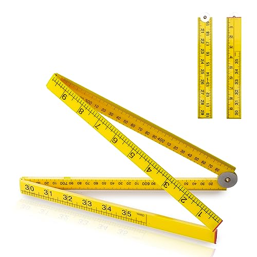 Folding Meter Stick - Measure in Inches Centimeters Millimeters and Meters 36 inch Ruler for Teaching Measurement Great Classroom Sticks for STEM Learning Advantage Folding Measuring Stick
