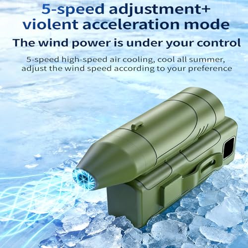 Ventilador de cinturón recargable de 3600 mAh con luz integrada 6