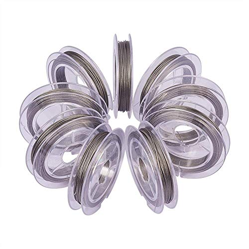 Image of DIY Crafts Rolls 0.38 mm Diameter 148-164 ft Tiger Tail Beading Wires Bright Bead Stringing Wires Stainless Steel Color (Pack Of 1 Rolls, Tiger Tail Wire Rolls)