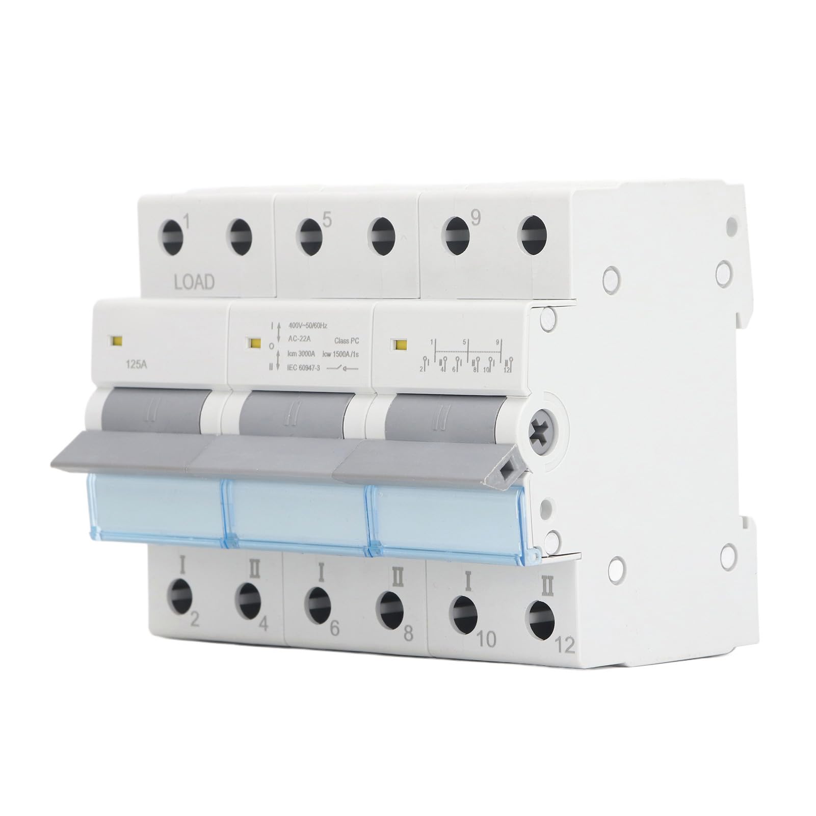 KIMISS Interruttore Automatico Sezionatore CC Solare 3P 125A 400V - Isolatore a Doppia Alimentazione per Sistemi Solari Eolici e Applicazioni di Array Fotovoltaici