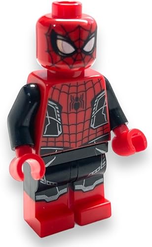Miniatura 2 de LEGO Superhéroes minifigura de Spider-Man con traje rojo y negro y ribete plateado (traje mejorado)
