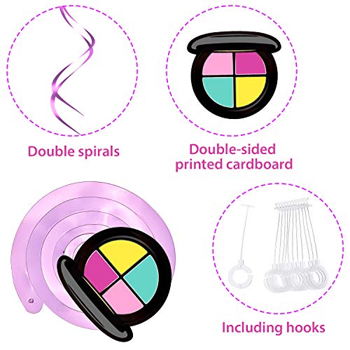 Dizzy Danglers 48 Pieces Makeup Party Hanging Decorations Swirls Nails Theme Pink Birthday Party Supplies