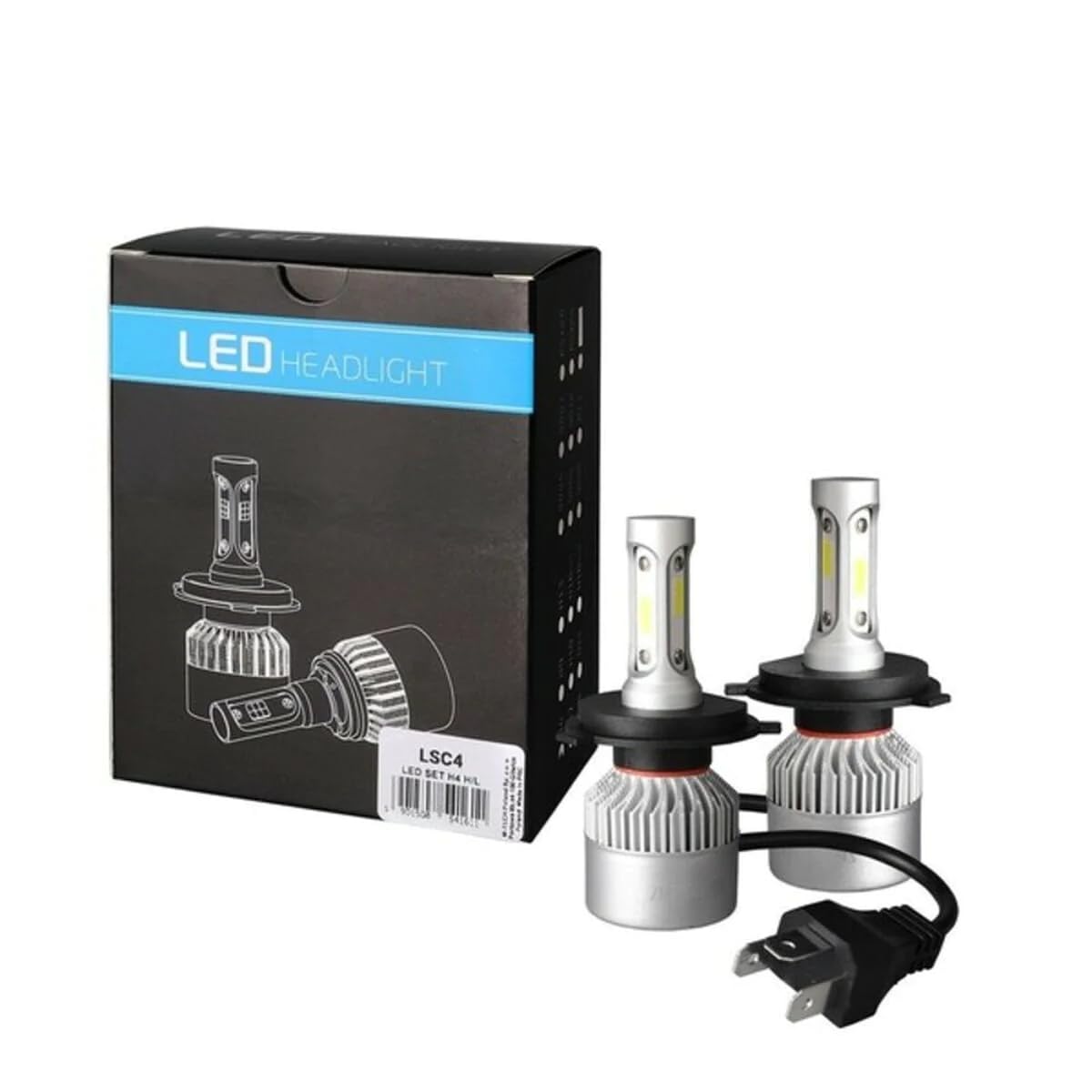 KIT 2 LAMPADINE H4 P43T LED VENTILATO 80W 10000 LUMEN 6500K PER MOTO AUTO
