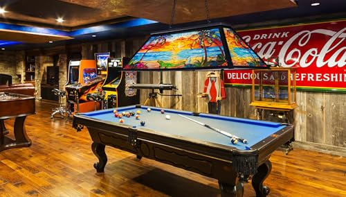 TOCHIC Tiffany Pool Table Light, 3-Light Tropical Beach Crocodile Billiard Lights for Over Pool Table, Coastal Billiards Light Fixtures for Snooker Game Room Man Cave Club Dining Room Kitchen Island - Thumbnail 6