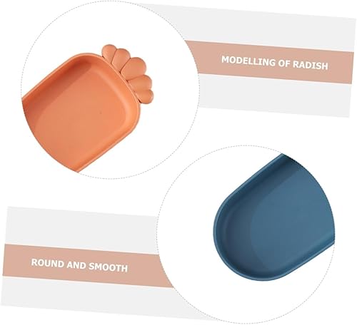 Miniatura 2 de Angoily Plato para niños de 4 uds. Bandeja de frutas para comida, bandejas para comida, platos de postre blancos, juego de cena de paja de trigo,