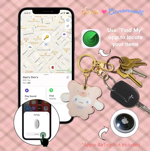 Image of Sonix x Sanrio Keychain Case Compatible with Apple AirTag | Protective Cover Keychain | Cinnamoroll Latte Bears